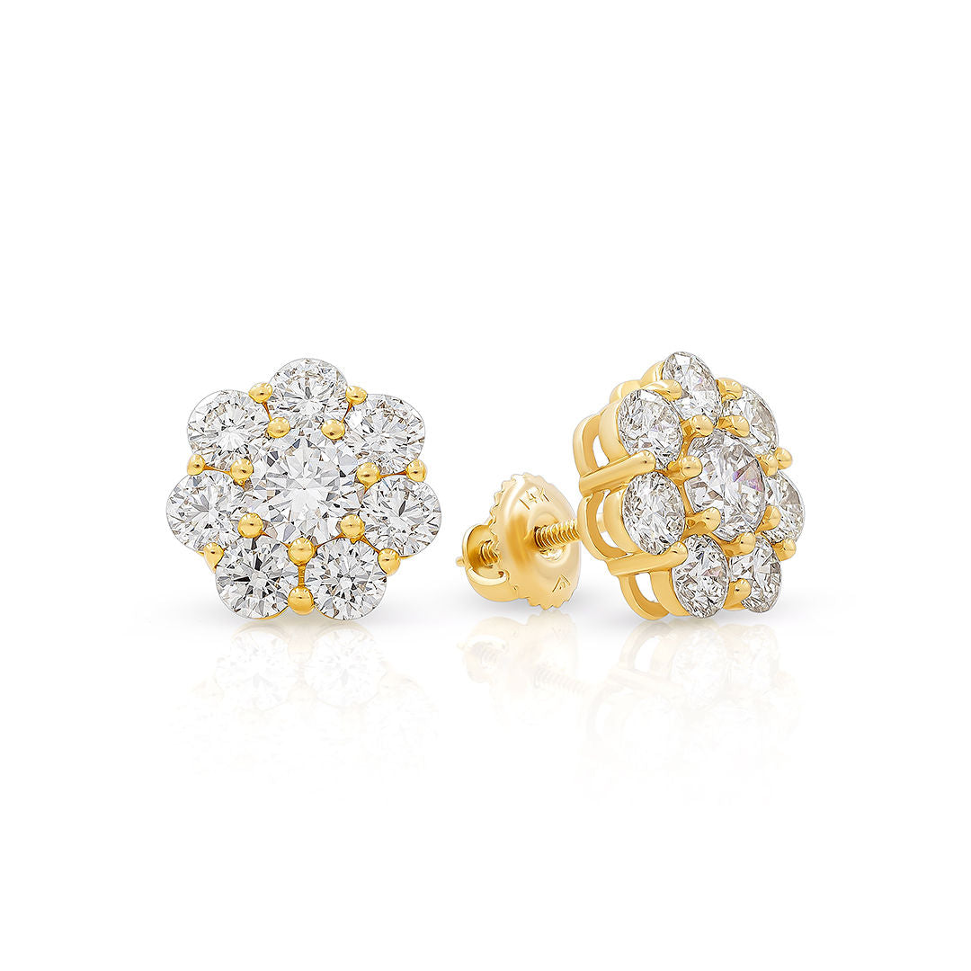 Buy CaratLane Contemporary Seven Stone 14k Yellow Gold and Diamond Stud  Earrings at Amazon.in